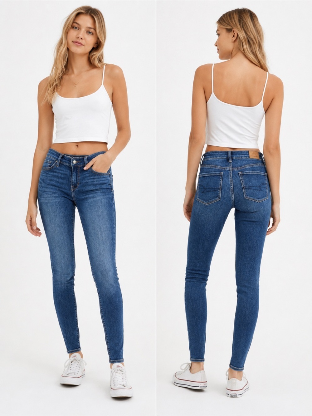 American Eagle High-Rise Jegging Skinny Jeans Women’s Size 2 Long medium wash